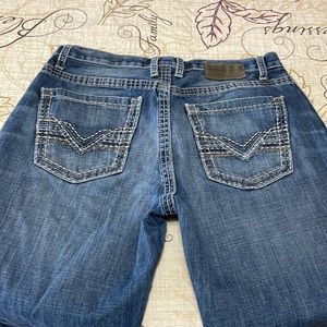 Buckle BKE TYLER Bootleg Jeans Men's Size 33 x 32 Thick Stitch Stretch
